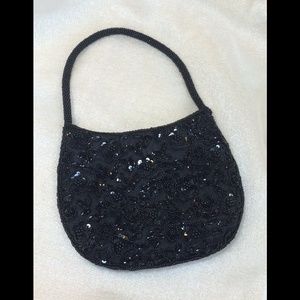 Beaded organza satin evening bag